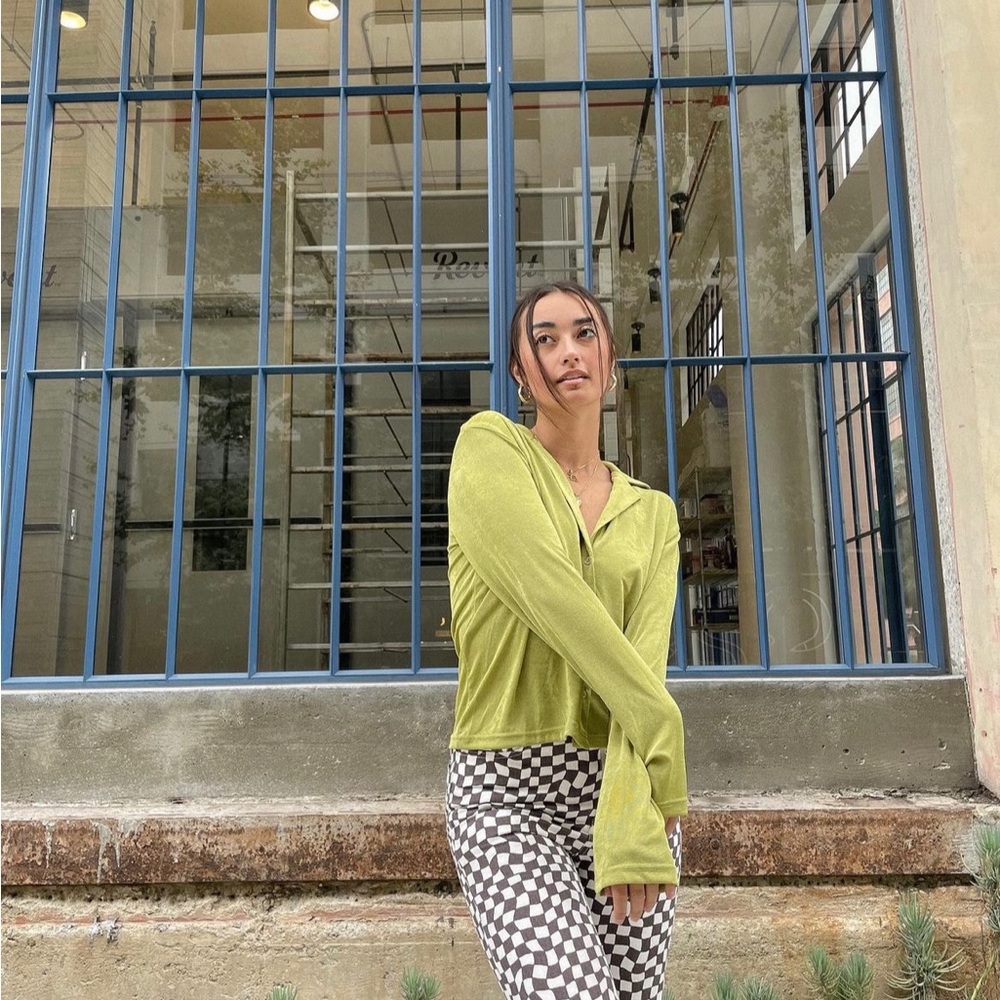 Peppermayo Green Button Up